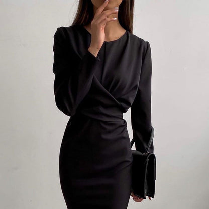 Kvinnors Bodycon Klänning Hög Midja Polyester A-linjeformad-3