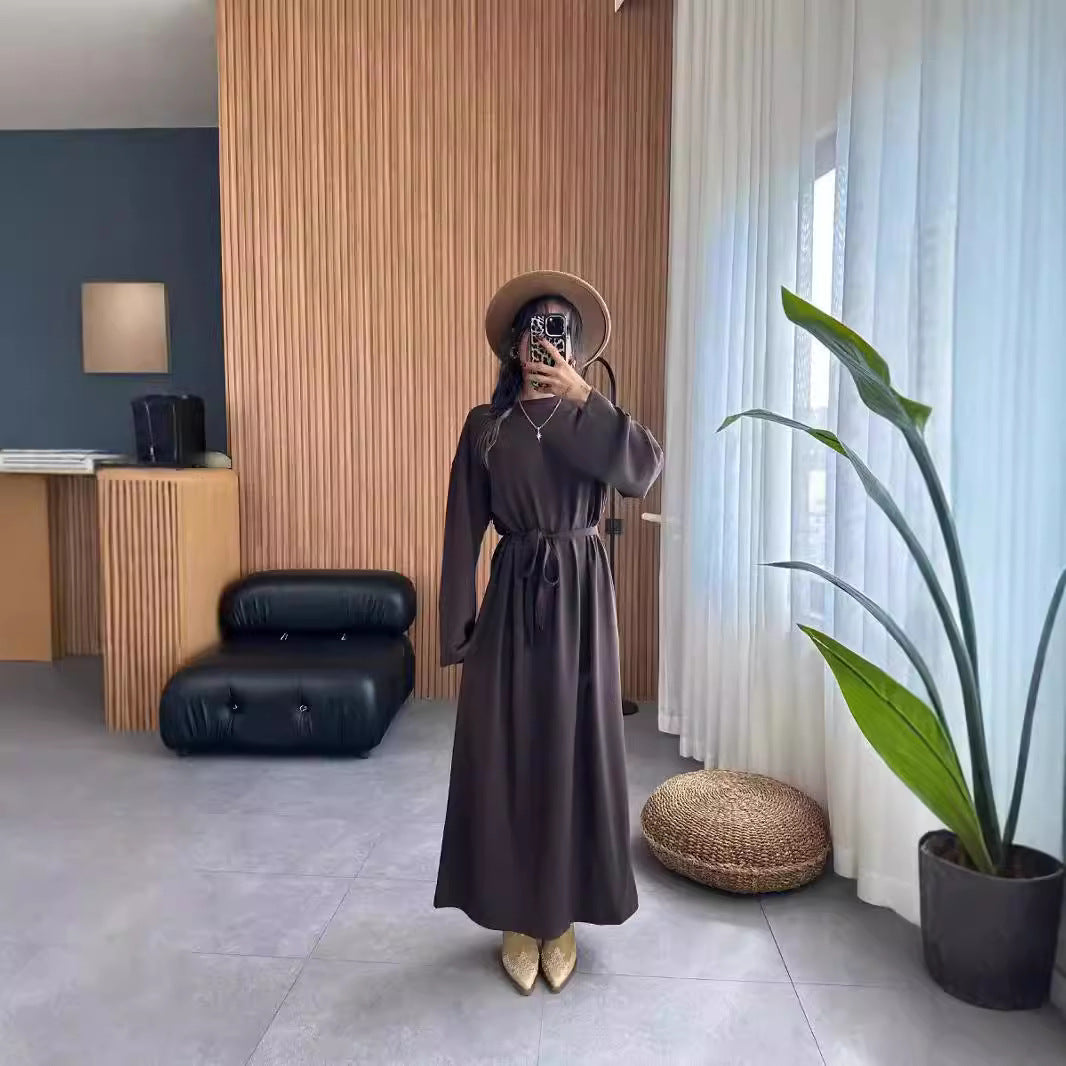 Dam Långklänning Löst Draperad Polyester för Fest-2