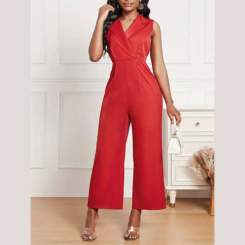 Kvinnors Jumpsuit Bred Ben Skräddarsydd Mjuk Tyg-1