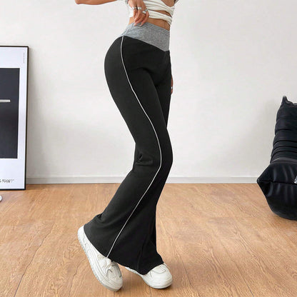 Kvinnors Bootcut Loungebyxor Hög Midja Mjukt Elastiskt Tyg-5
