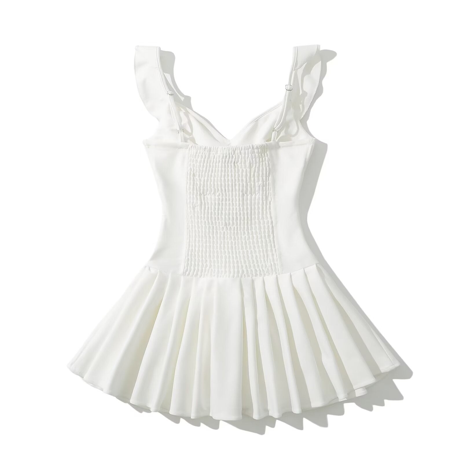 Fina Dam Klänningar Spaghetti Band Enfärgad Högkvalitativt Tyg-3