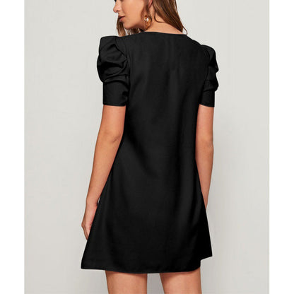 Variant image for Kvinna A-Line Klänning Puffärmar Polyester-1