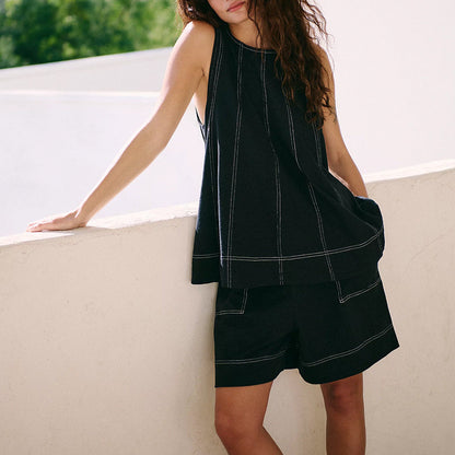 Dam Tvådelad Set Riven Denim Avslappnad 3