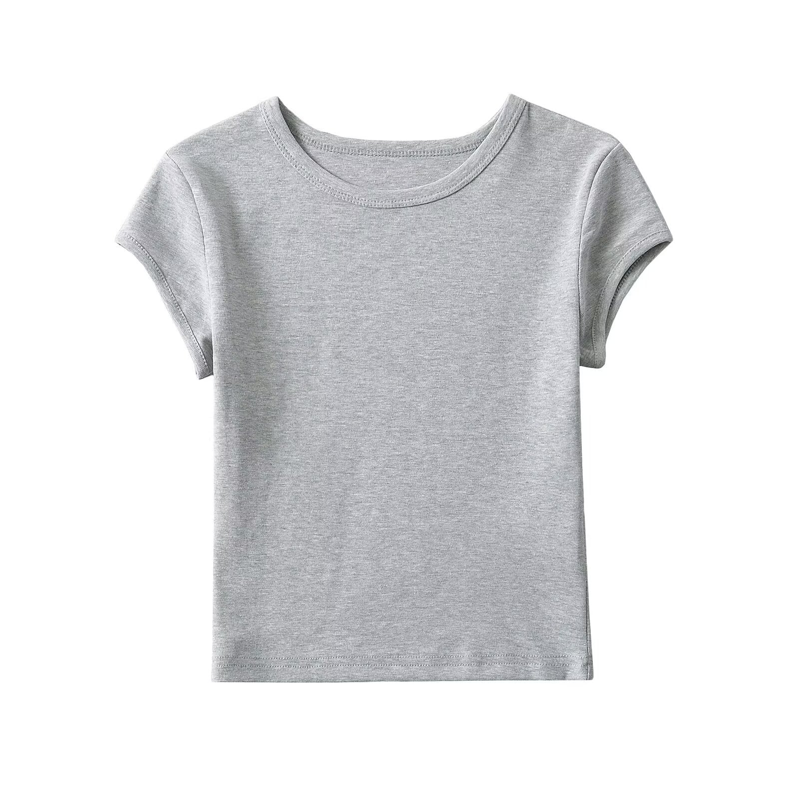 Kvinnors T-shirt Avslappnad Snitt Bomullsblandning-1