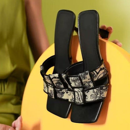 Kvinnor Slingback Sandaler Elegant Spetsdesign Hållbart Material 2