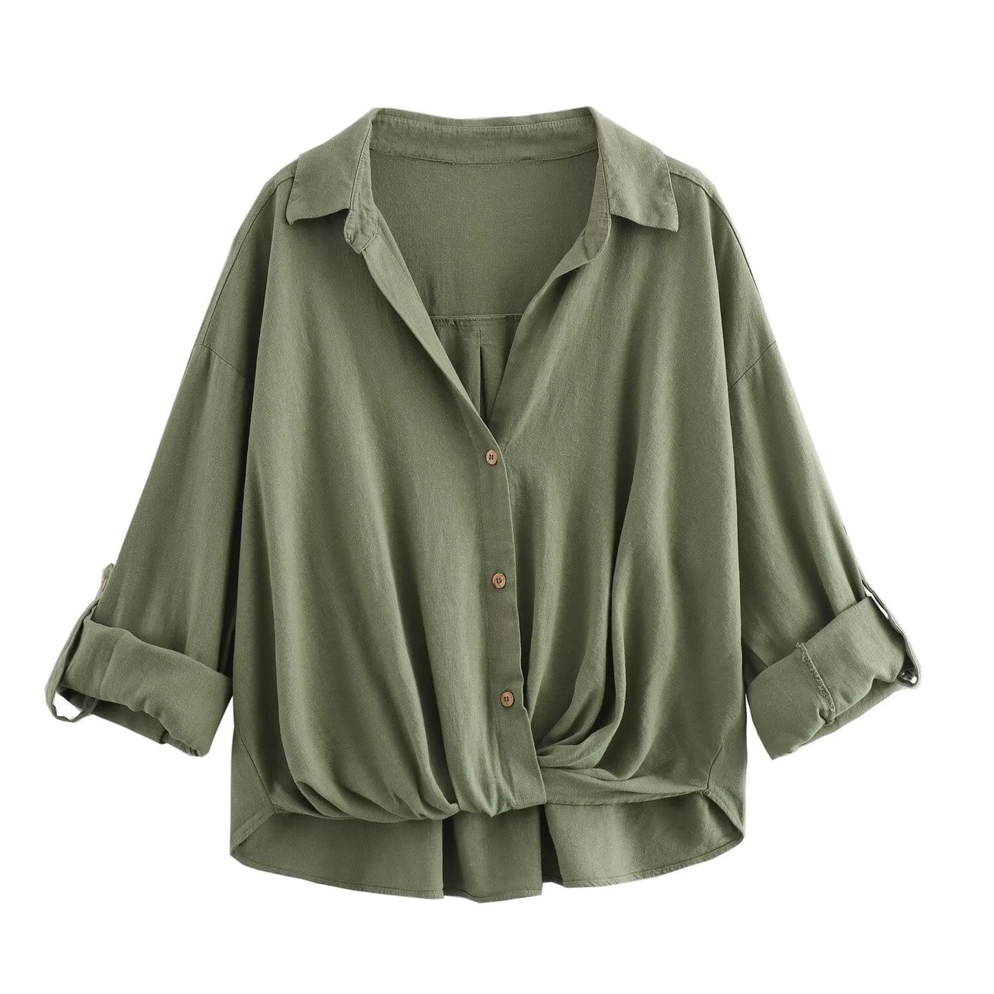 Variant image for Vit Blus Dam Långärmad Med Vänd Krage Polyester-5