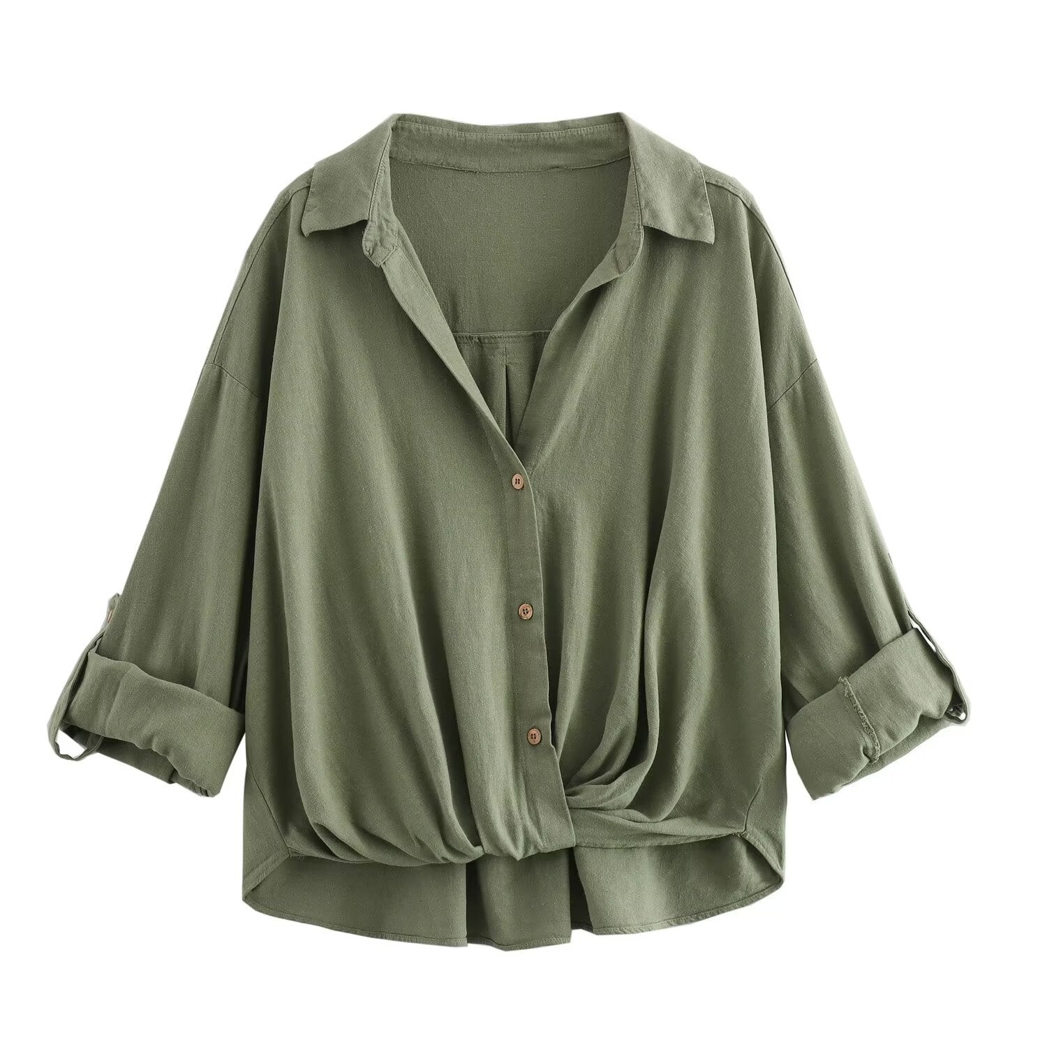 Variant image for Vit Blus Dam Långärmad Med Vänd Krage Polyester-5