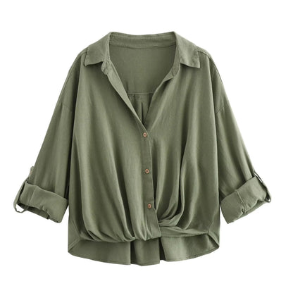 Variant image for Vit Blus Dam Långärmad Med Vänd Krage Polyester-5