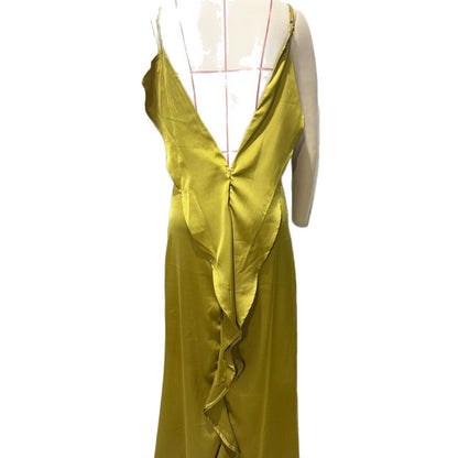 Kvinnors Aftonklänning Djup Halsringning Rüsch Detaljer Högkvalitativt Tyg-5