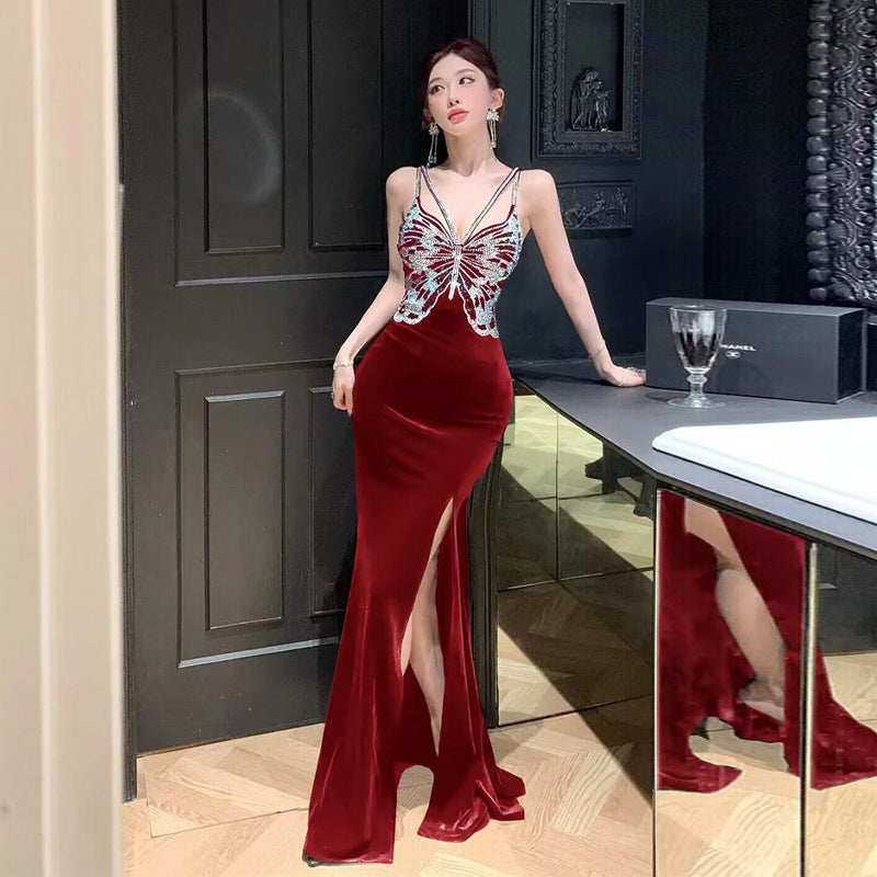 Kvinnor Aftonklänning Lång Fishtail Polyester med Slits-2