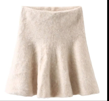 Dam Stickad Klänning Halvlängdärmar Mjuk Tyg med Dekorativa Knappar 9