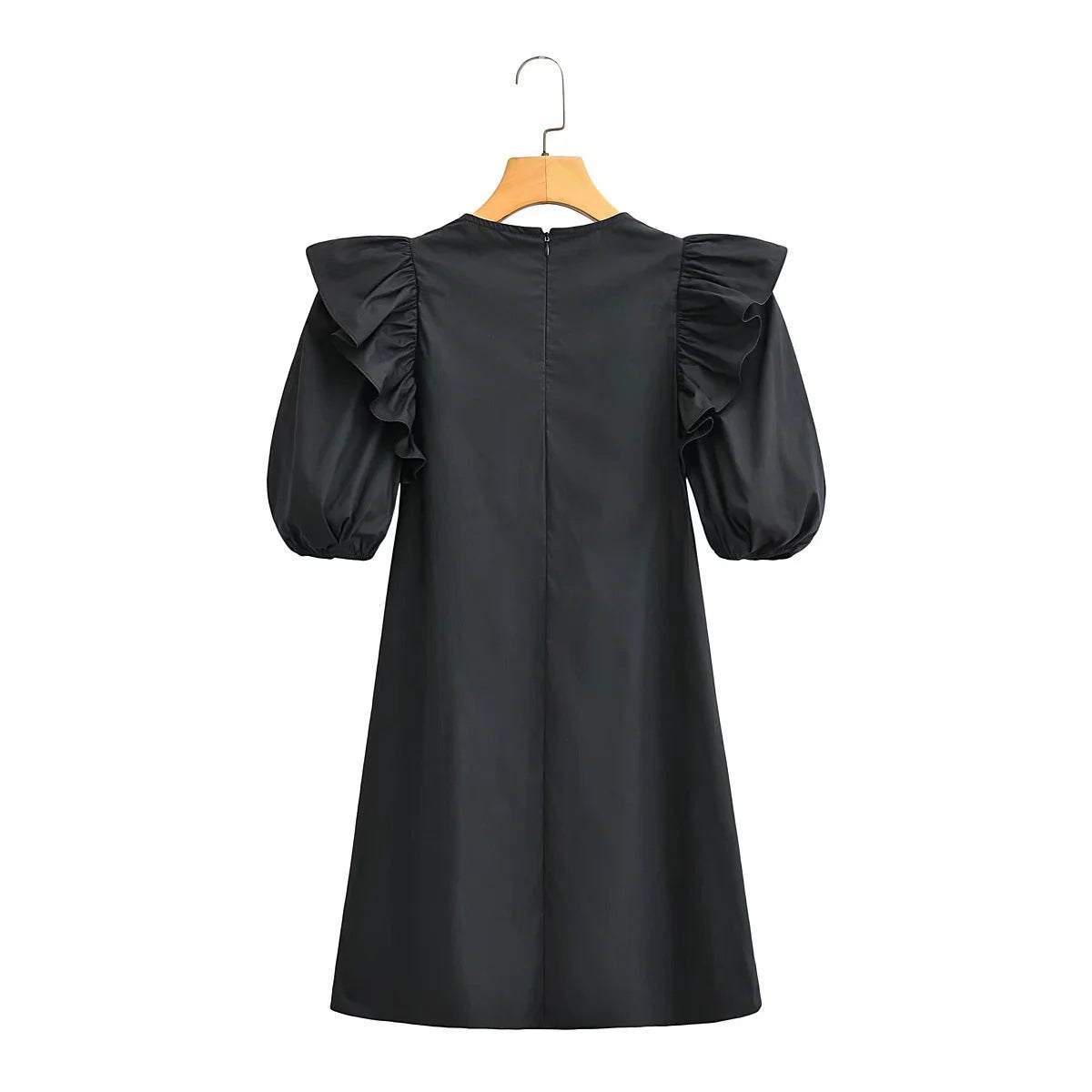 Kvinnors Klänning V-ringad Ruffles Andningsbart Tyg 3