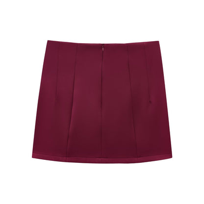 Dam Minikjol A-linjeformad med Knappar Polyester-5