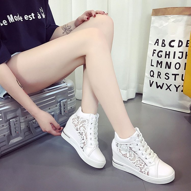 Kvinnliga Kilsneakers Metallisk Finish Syntetisk Textil-3