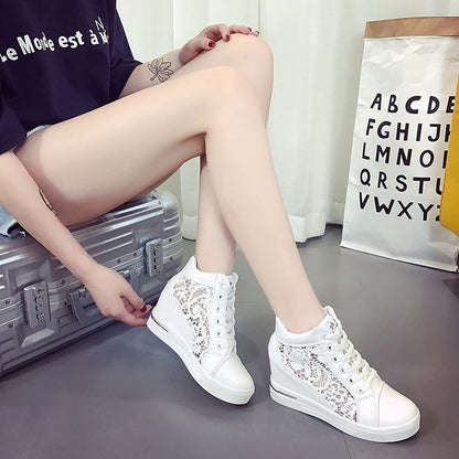 Kvinnliga Kilsneakers Metallisk Finish Syntetisk Textil-3