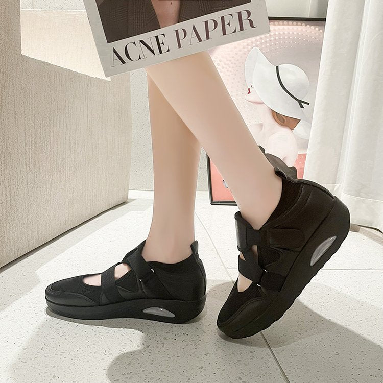 Kvinnor Sneakers Sportiga Kardborrfästen Andningsbara Syntetiska Material 6