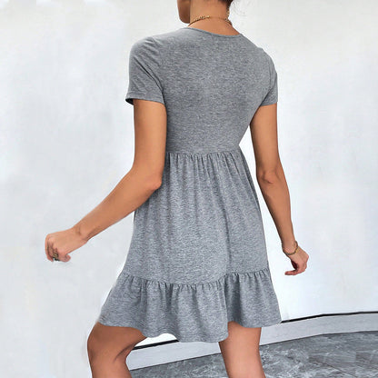 Damklänning A-Linjeformad med Midje Konstruktion Polyester-3