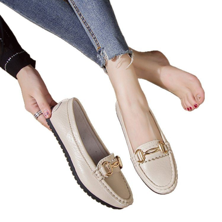 Elegant Mockasiner Dam i Syntetiskt Läder med Vadderad Innersula och Spänndetalj – Komfort och Stil för Alla Tillfällen 6