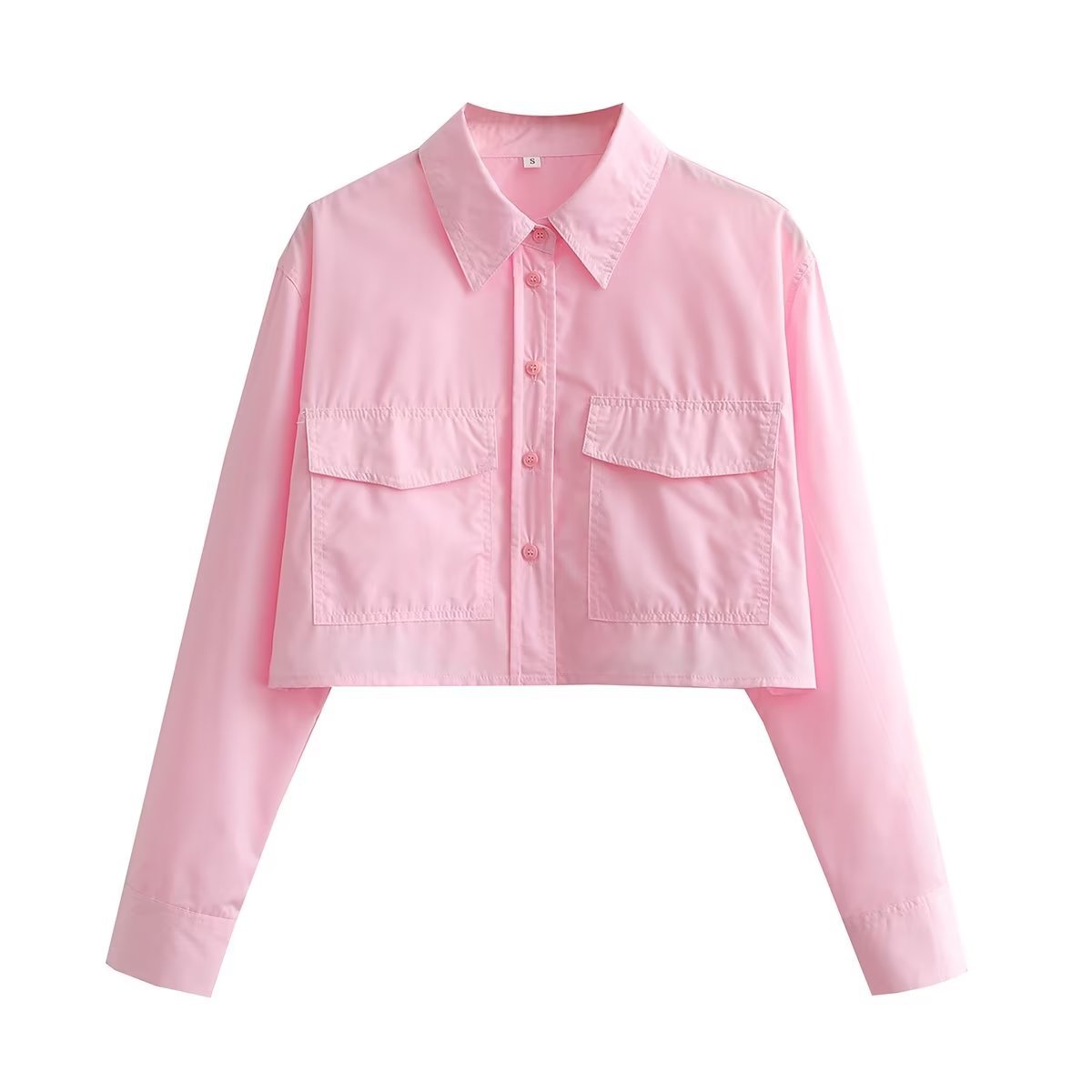 Dam Skjorta Kortärmad Streetwear Polyester-5