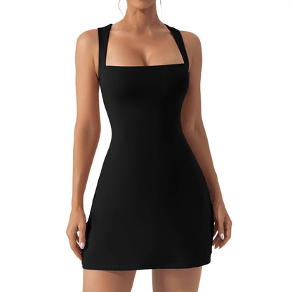 A-Line Klänning för Kvinna Off-Shoulder Design i Mjölk Silke – Ärmlös Kort Klänning för Sommarfester 5