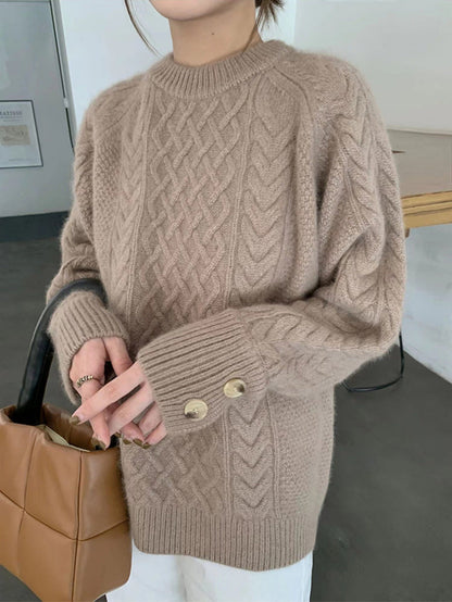 Variant image for Herr Tröja Retro Tjock Ribbad Stickad Akryl-3