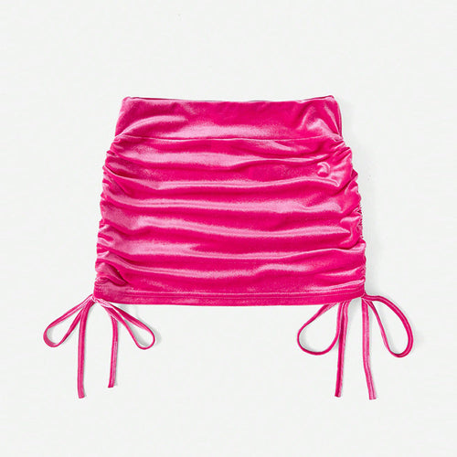 Kvinnors Minikjol Bodycon Sammet med Lätt Stretch-1