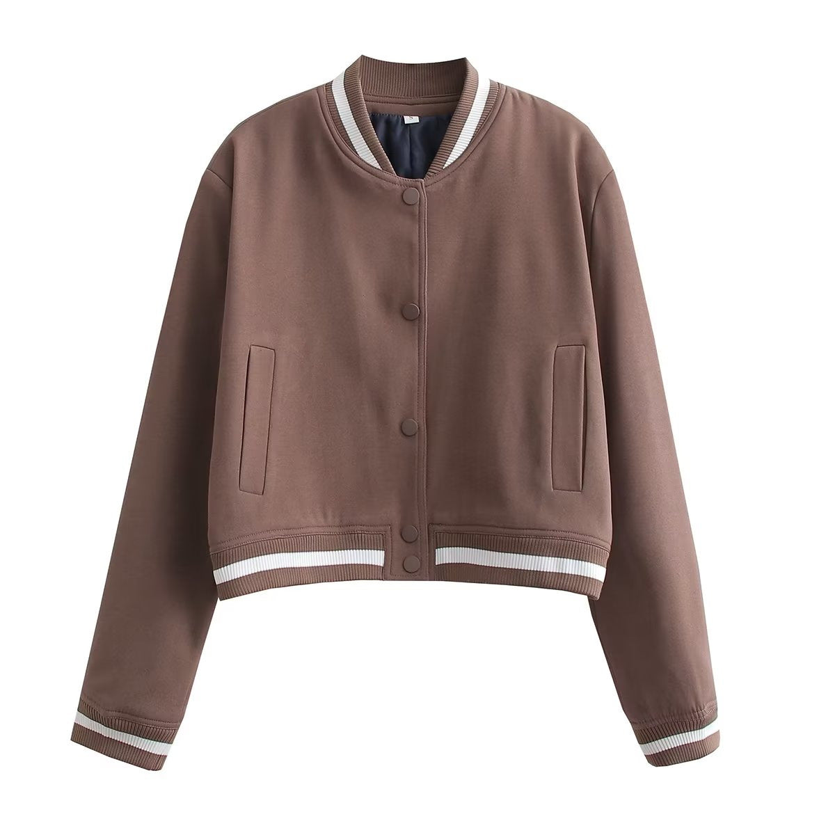 Herr Basebolljacka Färgblockerad Polyester Street Fashion-6