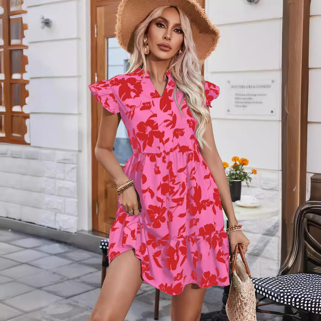 Damklänning A-linje Fladdrande Ärmar Polyester Fina Damklänningar 4