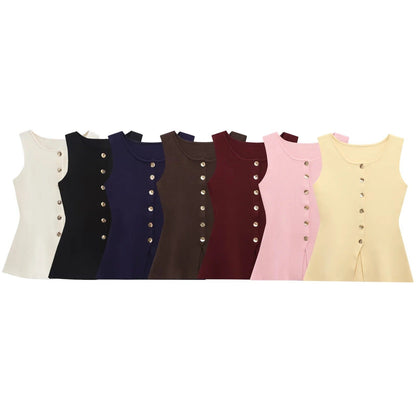 Kvinnors Topp Asymmetrisk Design Stickad Material-2