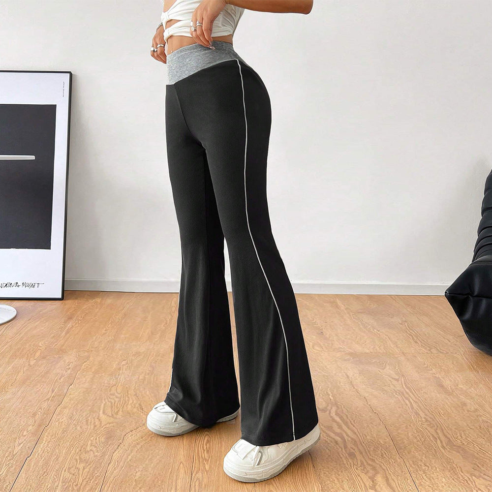 Variant image for Kvinnors Bootcut Loungebyxor Hög Midja Mjukt Elastiskt Tyg-1