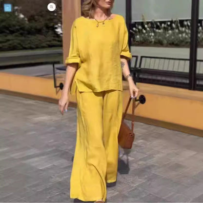 Dam Fritidsset Långa Byxor Långärmad Topp Polyester Spandex-2