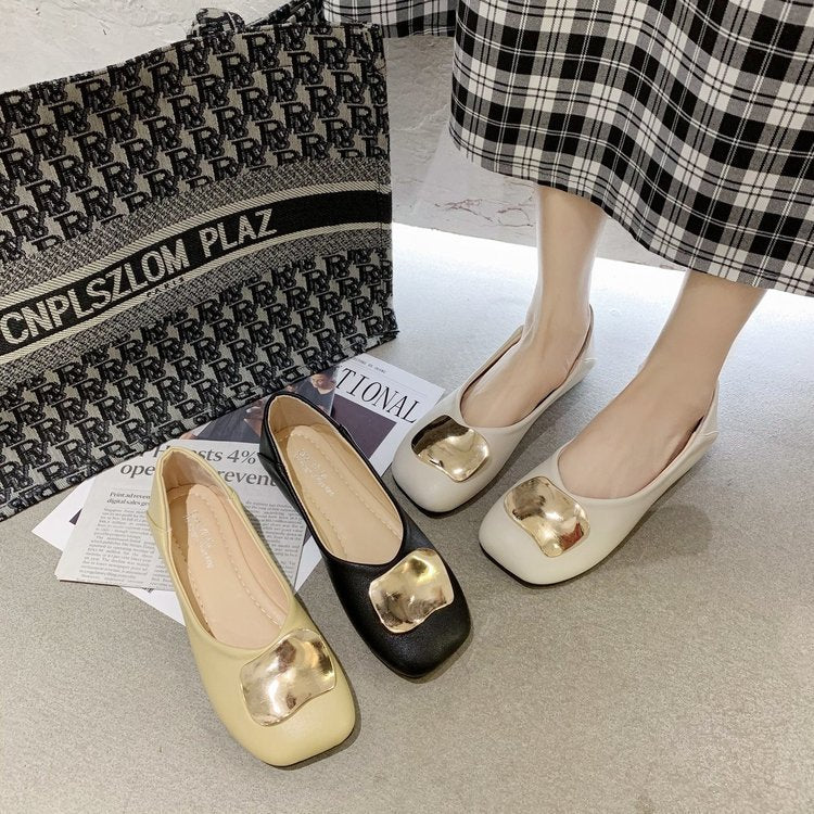 Elegante Ballerina Schuhe aus Leder mit Schmuckapplikation – Ergonomische Passform für Komfort und Stil, Schwarz 5