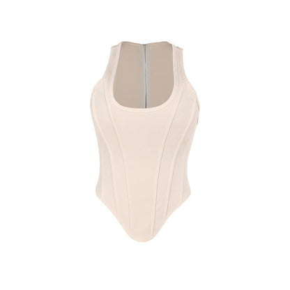 Dam Bodysuit Figur-huggande med Smala Remmar Mjuk Elastisk Blandning 6