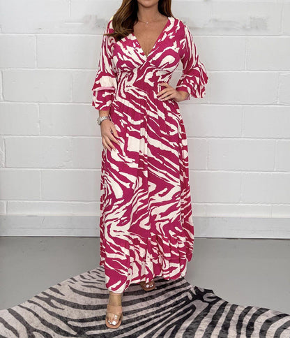 Kvinnors A-Line Klänning Geometriskt Mönster Spandex-5