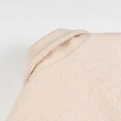 Mössa Dam Ullblandning med Dubbelknapp och Sidofickor-3