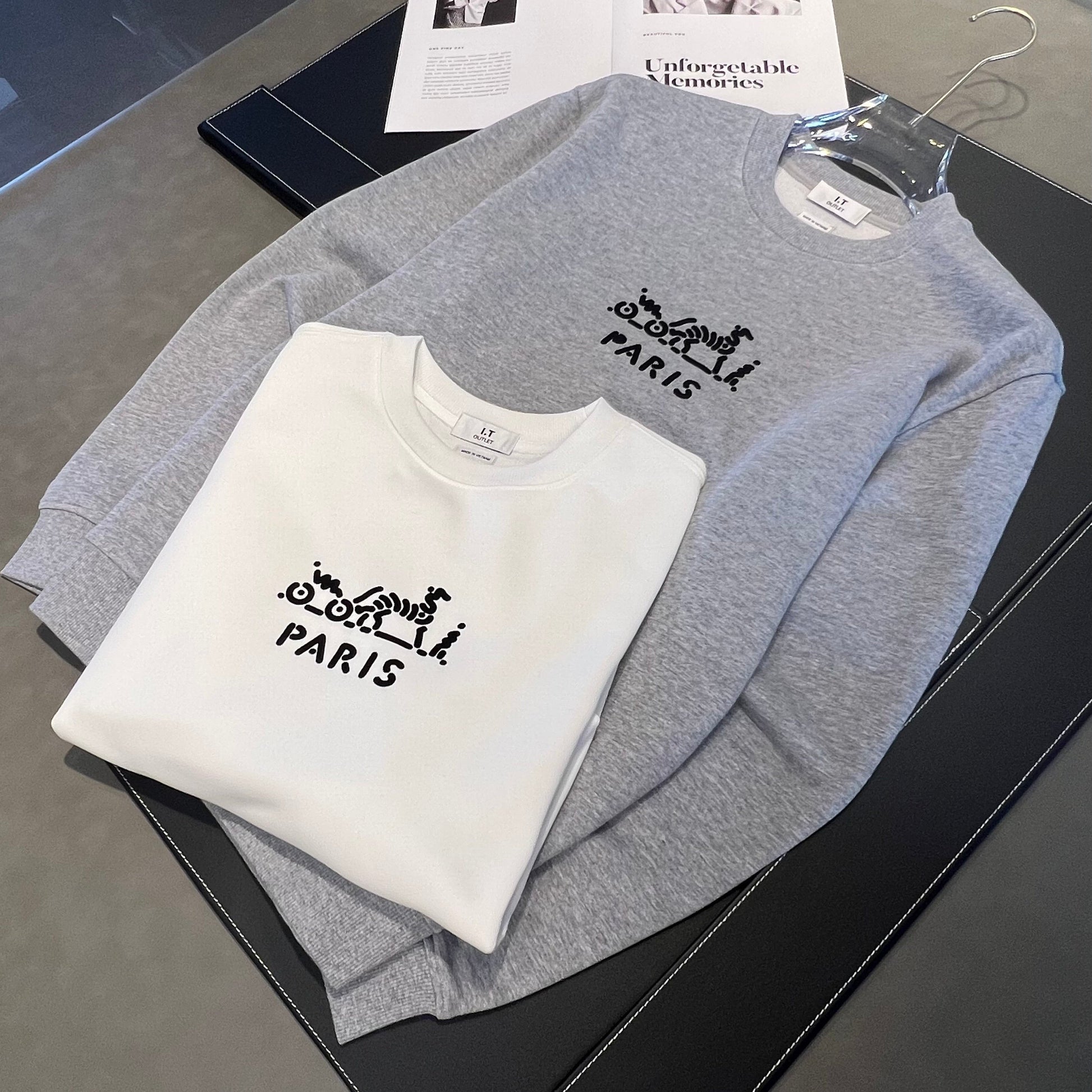 Herr Tröja Rundhalsad Löst Passande Velour 100% Bomull och Polyester-1