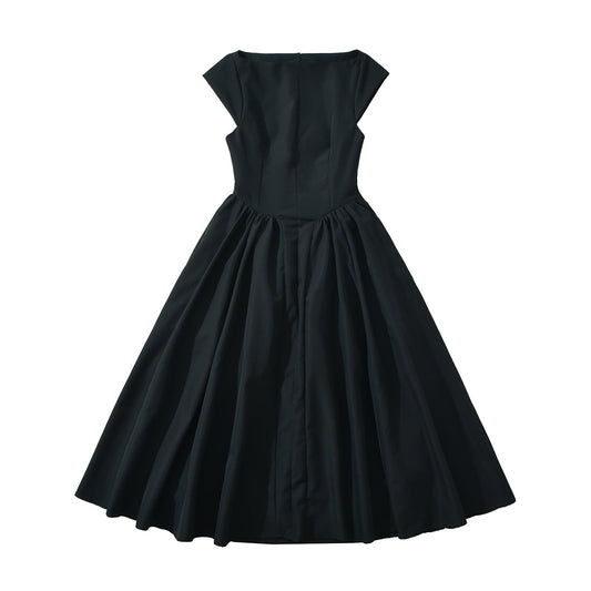 Dam Aftonklänning Klassisk Snitt Voluminös Kjol Högkvalitativt Material-1