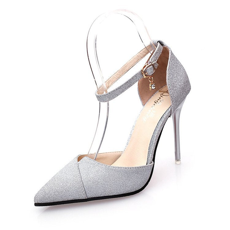 Variant image for Dam Pumpar Glittrande Spetsig Design Vadderad Textil-3