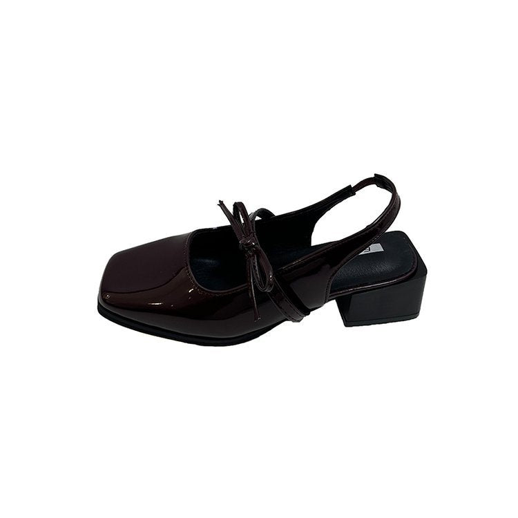 Kvinnor Slingback Pumps Blockhäl Syntetiskt Material med Loopdetalj 6
