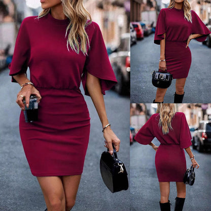 Kvinnors Glittrig Miniklänning Kroppsbetonad Polyester-2