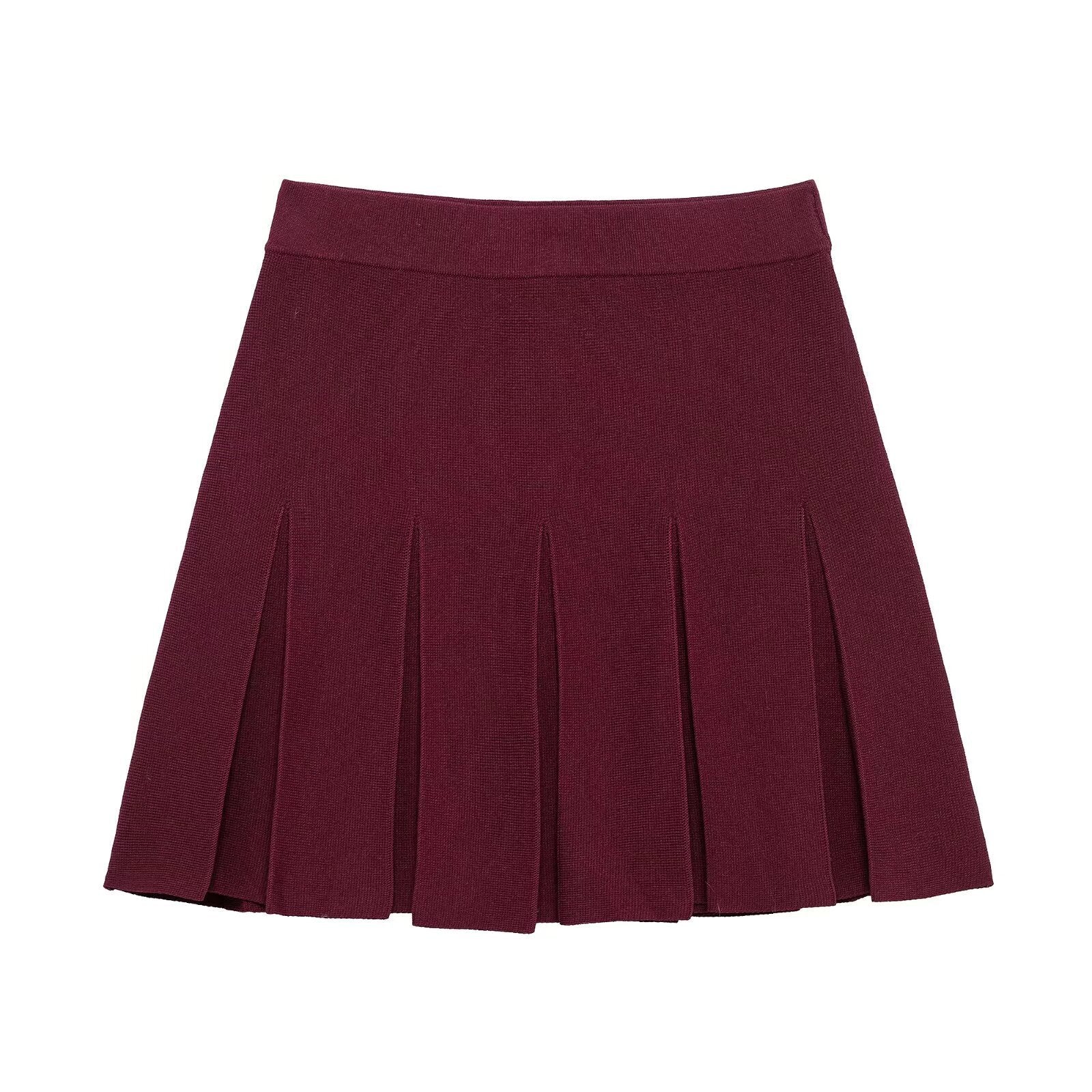 Matchande Set Dam Cardigan Hög Midja Kjol 100% Polyester-4