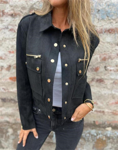Herrjacka Zipperjacka med Revers Polyester för Höst- och Vårbruk-5