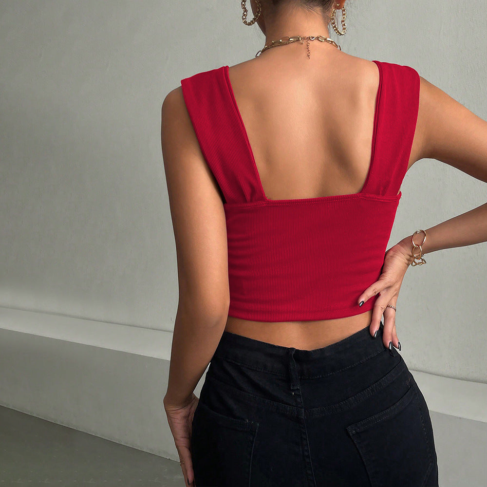 Kvinnor Kort Topp med Chic Genskuren Design – Mjuk och Elastisk Tyg, Passar för Vardag och Fest 5