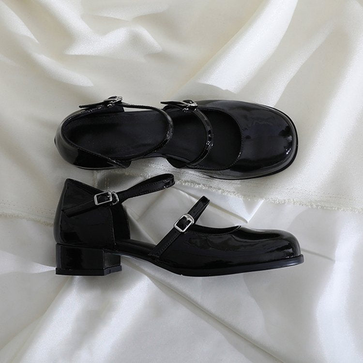 Dam Skor Mary Jane Med Blockklack och Dekorativa Remmar Syntetmaterial 1