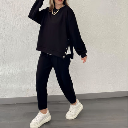 Variant image for Dam Sportig Topp och Byxor Set Casual Polyester-1