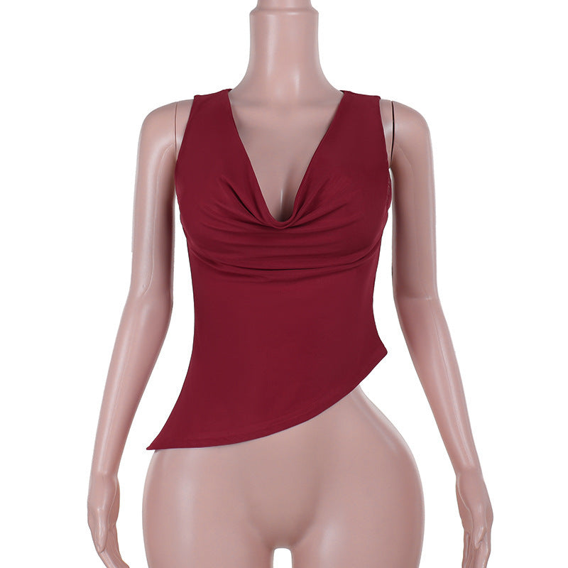 Variant image for Kvinnors Miniklänning Asymmetrisk Snitt Flödande Tyg-4