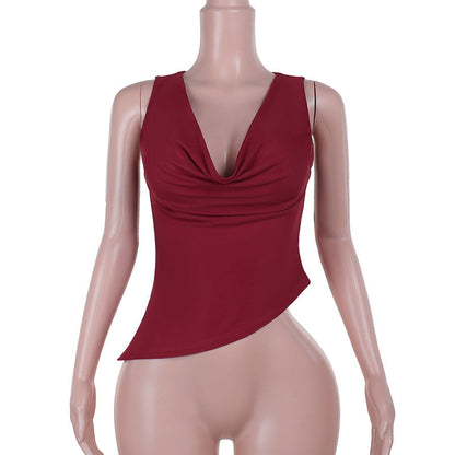 Variant image for Kvinnors Miniklänning Asymmetrisk Snitt Flödande Tyg-4