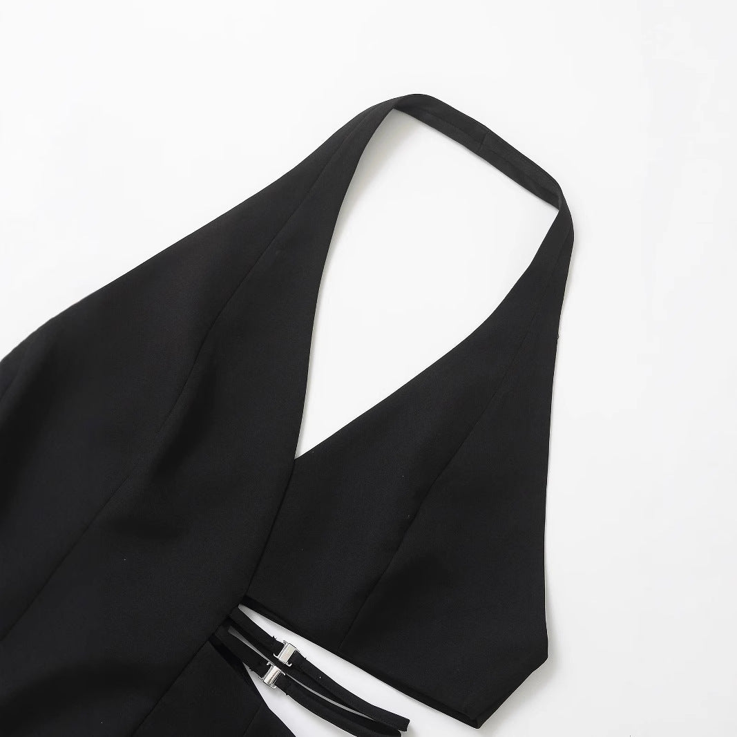 Dam Wrap Top Elegant Drapering Andningsbart Material-3