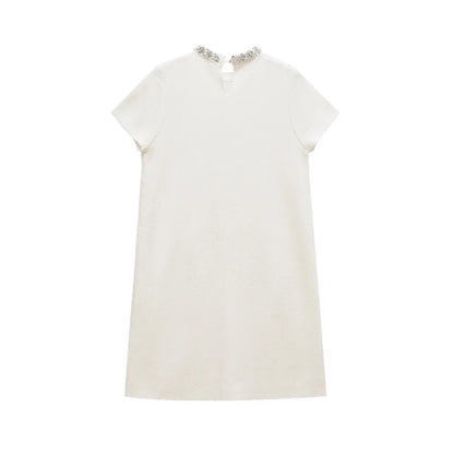 Dam Klänning Elegant Krage med Fickor i Kvalitetsblandning 2