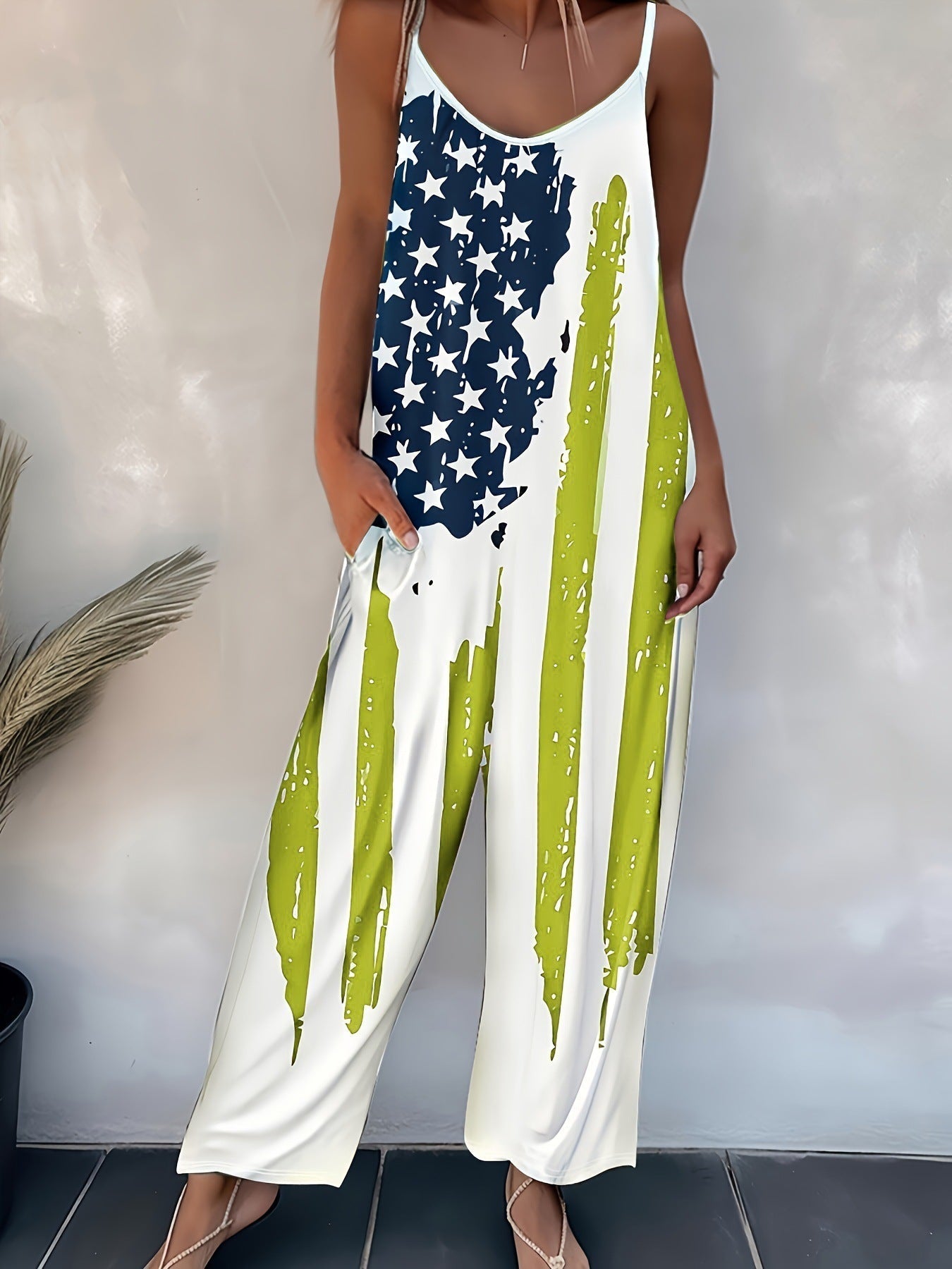 Justerbara Bärbyxor för Dam i Tryckt Polyester – Långa och Bekväma för Avslappnade Dagar 10